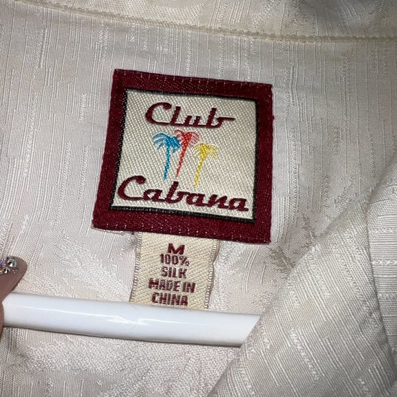 Club Cabana 100% Silk Men's Dress Shirt M - Picture 2 of 3